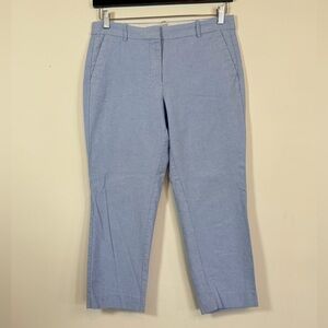 J.Crew Soft Blue Cropped Pants Women Solid Pattern Regular Size 8 Cropped Style